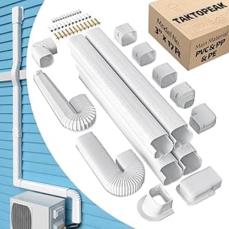 Mini-Split Line Set Cover: 3'' 17 Ft Line Hide for Mini Split Air Conditioner Central AC HVAC - Waterproof Decorative Pipe Cover for Outdoor