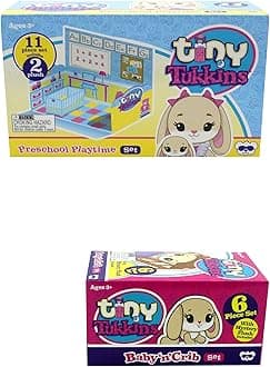 Bunny Family Stuffed Animal Preschool Playset- Play Preschool Set for Girls & Toddlers Includes Big Sister and Baby Stuffed Animal Bunny- Made from Kid-Friendly Materials