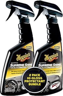 Meguiar's G4016 Supreme Shine Protectant,16 Oz,Car Interior Cleaner/Protectant for UV Rays Helps Prevent Fading,Cracking,and Aging,Spray Bottle for Spray-on Application and Easy Removal,(Pack of 2)