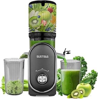 Cold Press Juicer, 5.3" Feed Chute(50oz Capacity), 300 Watt Slow Masticating Juice Extractor for Whole Fruits and Vegetables, Automatic Feed, Easy to Clean, High Juice Yield,Silver gray