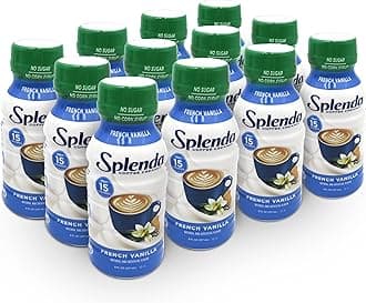 SPLENDASugar Free, Low Calorie French Vanilla Coffee Creamer, 8 Fl Ounces Each Bottle (Pack of 12)