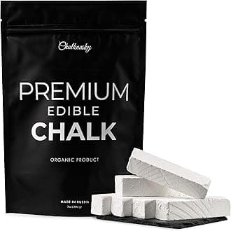 Chalkovsky Premium Edible Chalk - Natural Chalk for Eating - Crunchy Belgorod Chalk Chunks - Russian Organic Chalk for Bone Strength - Zero Additives, No Impurities - White 7oz (200g)