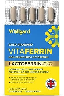 Wellgard Vitaferrin – Triple Action Immune Supplement Colostrum Lactoferrin, Zinc & Vitamin C, Immunity Supplement, 30 Capsules