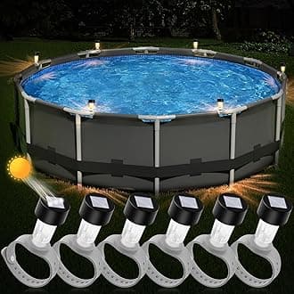 – Nalacal 6 Pack Solar Pool Lights For Framed Above Ground Pools, Waterproof Swimming Accessories Night Lights, Outdoor Fence Decoration Led Light - Warm White