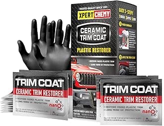 Ceramic Trim Coat Kit, Plastic Restorer for Cars Ceramic Coating Wipes to Lasting Over 230 Washes,The Ceramic Coating Helps Improve Optical Clarity On Clear Car Plastic