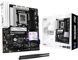 ASRock B860 Pro RS WiFi 6E Intel Core Ultra (Series 2) DDR5 up to 8666+ (OC) MHz 256GB M.2 LGA1851 ATX Motherboard BIOS Flashback SATA3 6.0 Gb/s PCIe 5.0 Realtek 2.5G LAN M.2