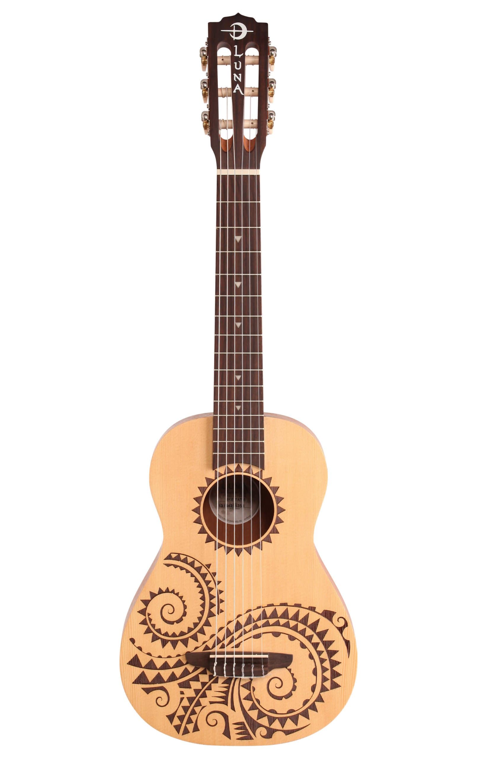 Luna Tattoo 6-String Baritone Ukulele