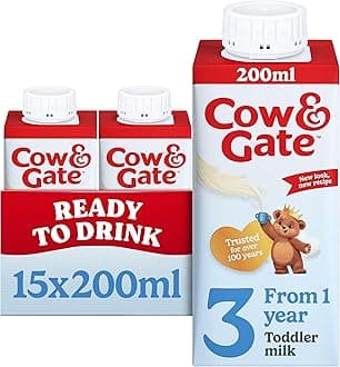 – Cow and Gate 1 to 2 Years Growing Up Milk 200 ml (Pack of 15) - Packaging May Vary