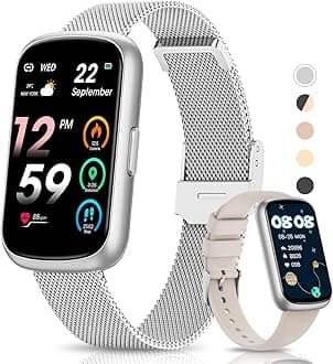 Slim Fitness Tracker, Smart Watches for Men/Women with Heart Rate/Blood Oxygen/Sleep Monitor, IP68 Waterproof Activity Trackers and Smart Watch for Phones with Step Tracker, Pedometer for Women Men