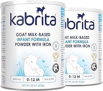 Kabrita Goat Milk-Based Infant Formula Powder with Iron, DHA, ARA & Prebiotics, for Infants 0–12 Months, Non-GMO, 28 oz (Pack of 2)