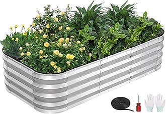 GoCampDriect 3 in 1 Raised Garden Bed - 4x2x1ft Galvanized Raised Garden Boxes Outdoor Corrosion Resistant | Variable Shape Metal Raised Garden Beds for Planting Vegetable, Herb,Fruits,Flower Silver