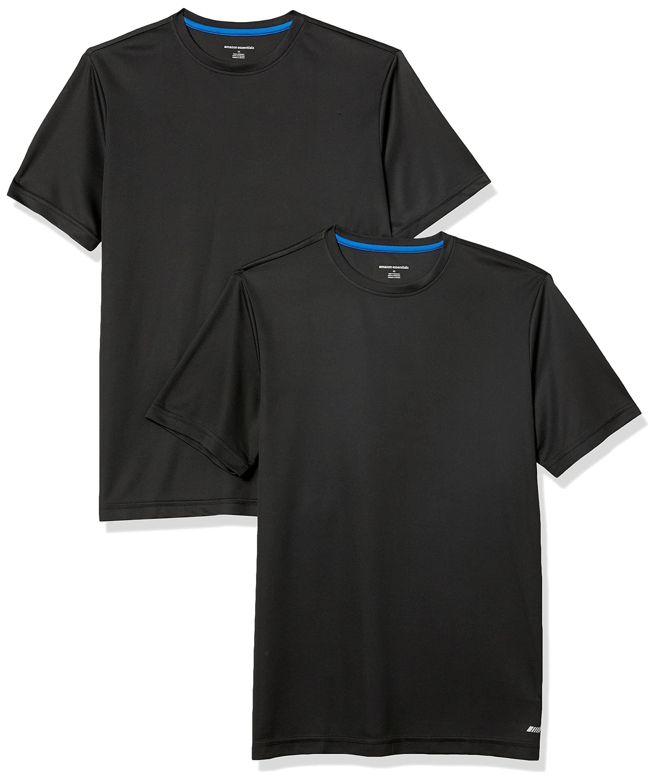 Men's Moisture Wicking Breathable Active Performance Tech Gym T-Shirts, Pack of 2
