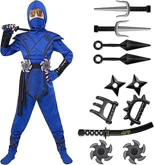 Spooktacular Creations Halloween Ninja Costume Kids, Ninja Dragon Jumpsuit Set, Boys Halloween Costume for DressUp Party
