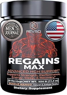Regains MAX High Dosed HGH Supplements for Men, Growth Hormone Support Powder