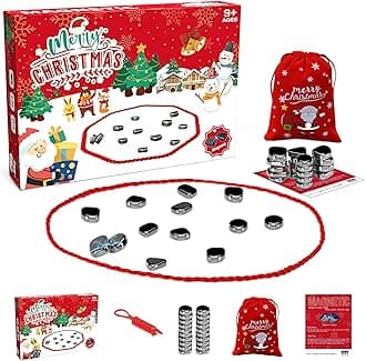Christmas Magnetic Chess Game, Battle Magnetic Chess Game Stones with String, Magnet Board Game, ﻿Puzzle Strategy Games for Kids 9 Years Old Up and Adults Family Gathering and Travel