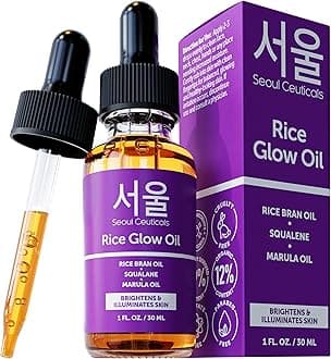 SeoulCeuticals Rice Bran Oil for Skin - 30ml Korean Skin Care Facial Glow Oil With Squalane & Vitamin E - Cruelty Free K Beauty Skincare for Glass Skin