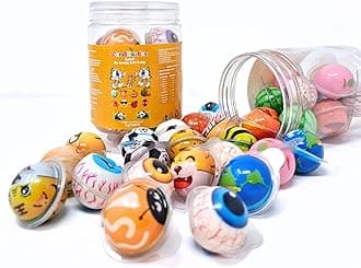 CandiExotics 3D Bursting Eyeball Jelly Candy | Halloween Mix Shaped Gummy Balls | Center-Filled Spooky Treats - 15 Pcs, Mix Fruit, 11 Grams