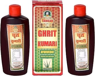 Tankar Ghrit Kumari Ayurvedic Hair Oil For Hair Growth, 200ml (Pack of 2) | Dandruff Control, Hair fall Control, Scalp Health, Stress Relief and Relaxation, Chemical Free Hair Oil
