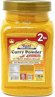 Rani Curry Powder EXTRA HOT (11-Spice Authentic Indian Blend) 32oz (2lbs) 908g PET Jar ~ All Natural | Salt-Free | Vegan | No Colors | Gluten Friendly | NON-GMO | Kosher | Indian Origin
