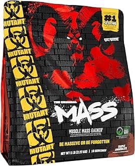 Mutant Mass Weight Gainer Protein Powder – Build Muscle Size and Strength with 1100 Calories – 56 g Protein – 26.1 g EAAs – 12.2 g of BCAAs – 5 lbs – Triple Chocolate