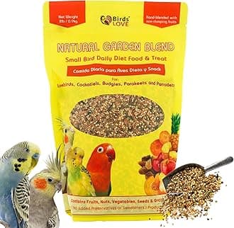 All Natural Garden Blend Bird Food for Small Birds - Lovebirds, Cockatiels, Parakeets and Parrotlets 2lb