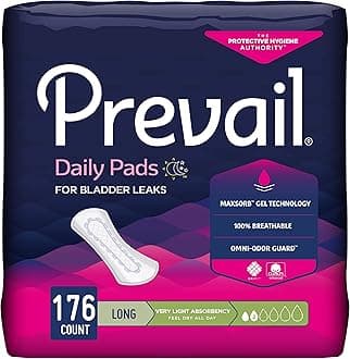 Prevail Long Incontinence Liner, 176 Count