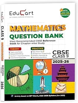 Educart CBSE Question Bank Class 9 Mathematics 2025-26 on new Syllabus 2026 (Most Recommended NCERT based Reference Book) Paperback – 27 March 2025
