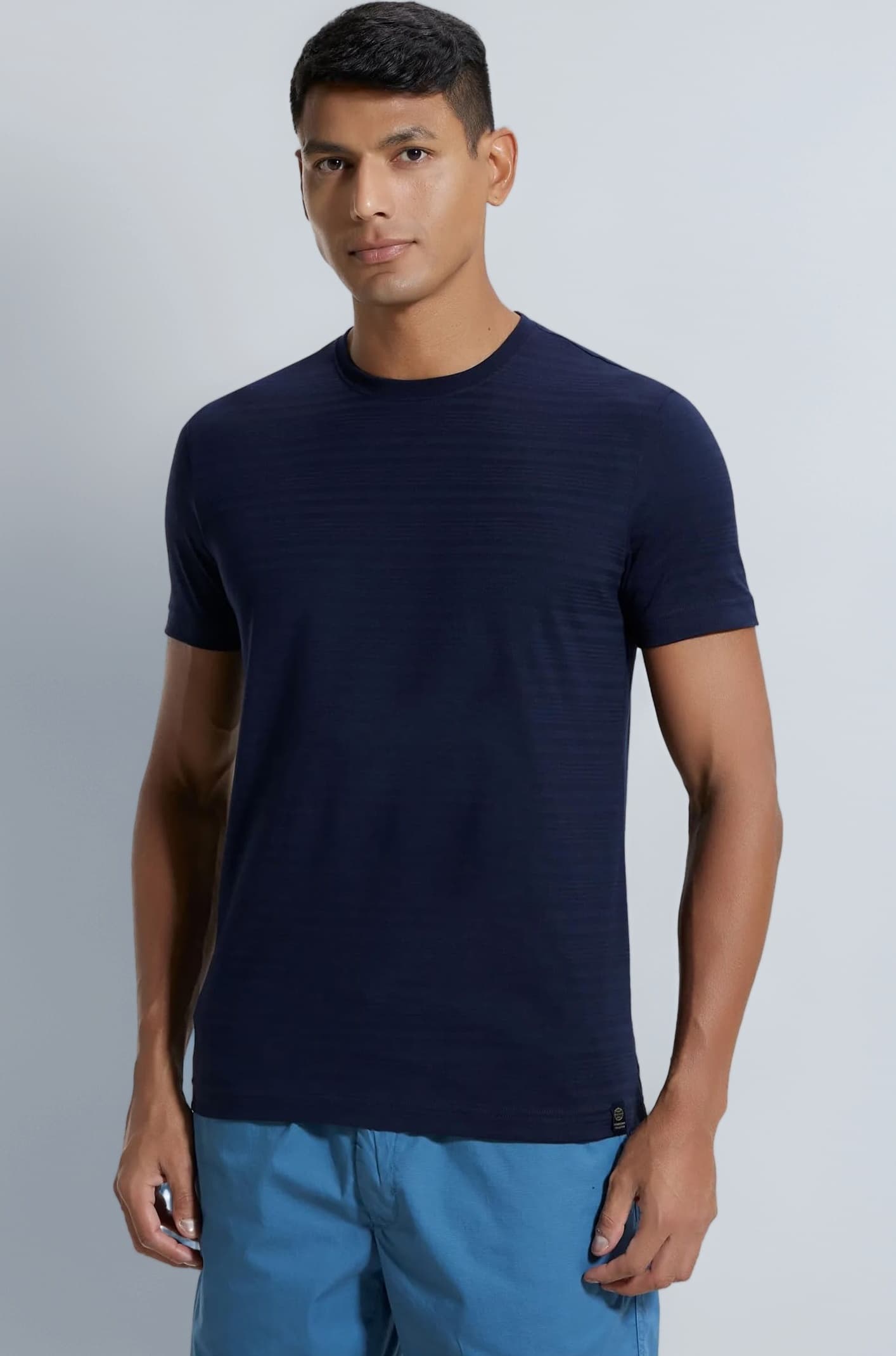 IM21 Men's Super Combed Supima Cotton Solid Regular Fit Round Neck Half Sleeve T-Shirt