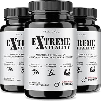 rize labs - Extreme Vitality Pills, Supplement for Men's Performance, Extra Strength Male Formula (180 Capsules) (Pack of 3)