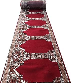 Carpet Mahal Washable Zanamaz Rolls for Prayer and Hall Size 4x40 feet Runner 0.5 inch Thickness, (Multi)