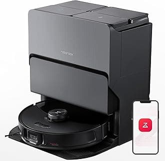 roborock S8 MaxV Ultra Robot Vacuum & Sonic Mop, 10000 Pa Suction, Corner to Edge Deep Cleaning, Hot Air Self-Drying, Auto Empty & Refill, Detergent Dispenser, Obstacle Avoidance,Black