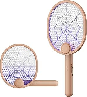 Buzbug Electric Fly Swatter, Foldable Fly Killer Electric Mosquito Swatter USB-C Rechargeable Bug Zapper Racket for Home Indoor and Outdoor Large Surface Fly Zapper Racket with 3-layer Dense Mesh