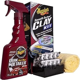 Meguiar's Smooth Surface Clay Kit - Safe and Easy Car Claying for Smooth as Glass Finish - G1016