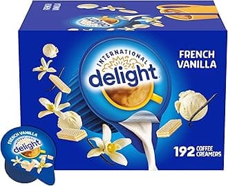 International Delight, French Vanilla, Single-Serve Coffee Creamers, 192 Count (Pack of 1), Shelf Stable Non-Dairy Flavored Coffee Creamer, Great for Home Use, Offices, Parties or Group Events