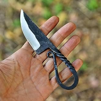 Hand Forged Celtic Pocket Hunting Knife Norse Viking Medieval Twist Fixed Blade Hardened Vintage Knives for Antique Collection Gift for Him(Forging Knife-1)