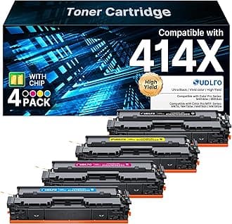 414X 414A Toner Cartridges 4 Pack - Work for HP Color Laserjet Pro MFP M479fdw Toner Replacement for HP 414A 414X Work with M479fdn M454dw M454dn M479 M454 Printer Ink, W2020X W2020A High Yield Toner