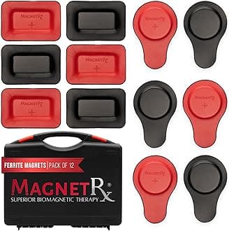 MagnetRX® Biomagnetic Magnets Kit – Imanes para Biomagnetismo Médico – Dr Goiz Magnets for Biomagnetism Bio Magnet Pair – Round & Rectangular 3600 Gauss Magnets (12 Units)