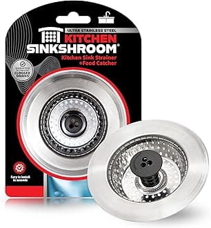 SinkShroom Clog-Free Stainless Steel Sink StrainerStandard, Chrome Gray