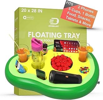 Premium Floating Drink Holder for Pool, Hot Tub Accessories for Adults - Holds Up to 50 LBS - Fun Swimming Pool Accessories for Adults, Cool and Unique Drink Floaties