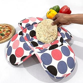 Swayam 100% Cotton Geometric Design Printed Purple and Pink Colour Bread/Roti Basket | Size: 22 cms Diameter with Removable Cover | Pack of 1