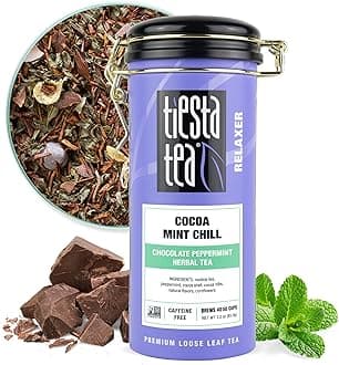 Tiesta Tea - Cocoa Mint Chill, Loose Leaf Chocolate Peppermint Herbal Tea, No Caffeine, Hot & Iced Tea, 3 oz Tin - 50 Cups, Natural Flavors, Stress Relief, Herbal Tea Loose Leaf