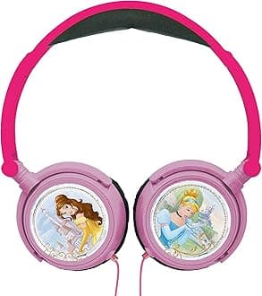 LEXIBOOK, Disney Princess, Stereo Headphones, kids safe volume, foldable and adjustable, pink/black, HP010DP