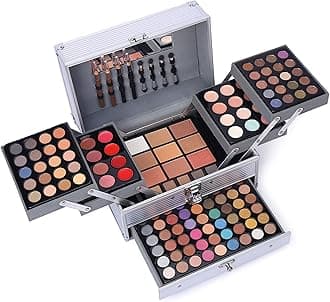 132 Color All In One Makeup Gift Set Kit- Includes 94 Eyeshadow, 12 Lip Gloss, 12 Concealer, 5 Eyebrow powder, 3 Face Powder, 3 Blush, 3 Contour Shade, 2 Lip Liners, 2 Eye Liners, 4 Eyeshadow Brush