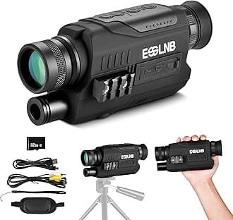 ESSLNB Night Vision Monocular, 6x32 Night Vision Infrared Monocular, Portable Digital Night Vision Scopes for Day & Night Camping, Surveillance, 1080P Full HD Photo & Video
