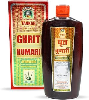 Tankar Ghrit Kumari Ayurvedic Hair Oil for Hair Growth 400ml – Natural Aloevera, Mulethi, Til, Amla Hair Oil – Hydrating & Strengthening Hair Fall Control Oil - Paraben & Chemical Free