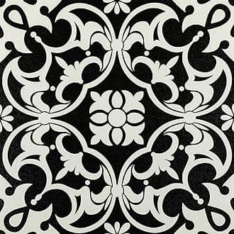 Peel and Stick Floor Tiles Self Adhesive Vinyl Flooring Waterproof Black and White Applique Effect for Kitchen Bathroom Hallway 30x30 10pcs(0.9㎡)