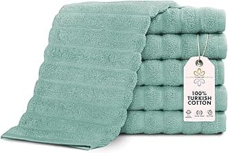 Classic Turkish Towels CTT Luxurious 100% Turkish Cotton Washcloths 6 Pack, Highly Absorbent & Quick Dry, Face Towels Wash Cloths for Hotel, Spa & Gym | 13"x13" (Spa Green)