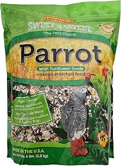 Parrot Bird Food (with Sunflower Seeds), 4 lbs Bag - Seed Mix for a Variety of Parrots
