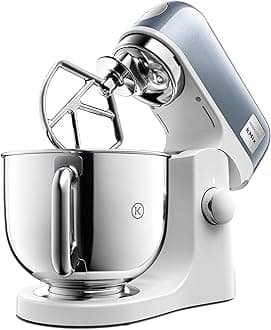 kMix Stand Mixer ‎KMX760ABL for Baking, Stylish Kitchen Mixer with K-beater, Dough Hook and Whisk, 5 L Stainless Steel Bowl, Removable Splash Guard, 1000 W, Editions Blue