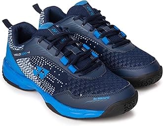 Velo 100-i Badminton Shoes | Made in India | Ideal for Badminton,Squash,Table Tennis,Volleyball | Non-Marking Sole | TRU Cushion | Ergo Shape | Hexagrip |